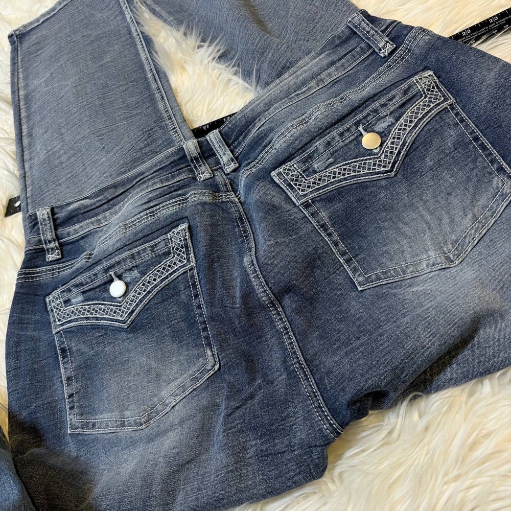 Flamingals Boot Cut Jeans for Women Trendy Stretch Jeans Butt Lifting Tummy Cont - Picture 13 of 14